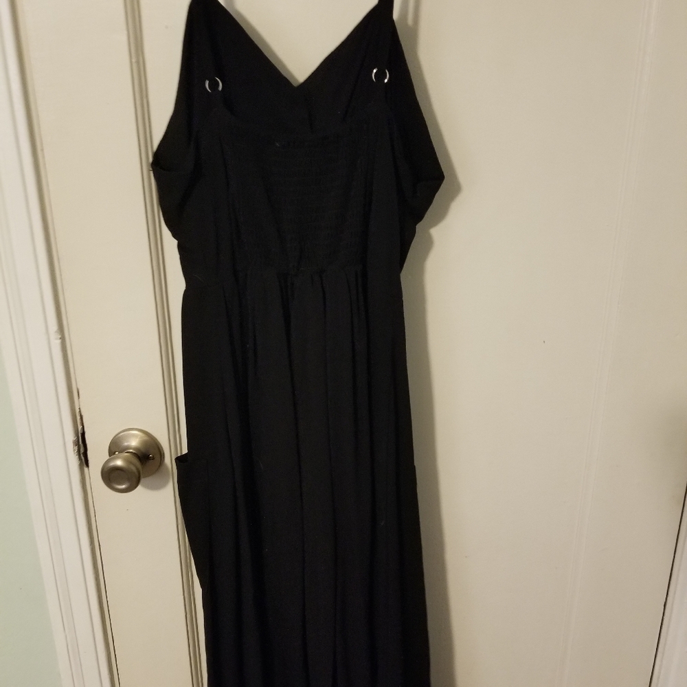 Black Spaghetti Strap, Button Front Midi Dress Fr… - image 4